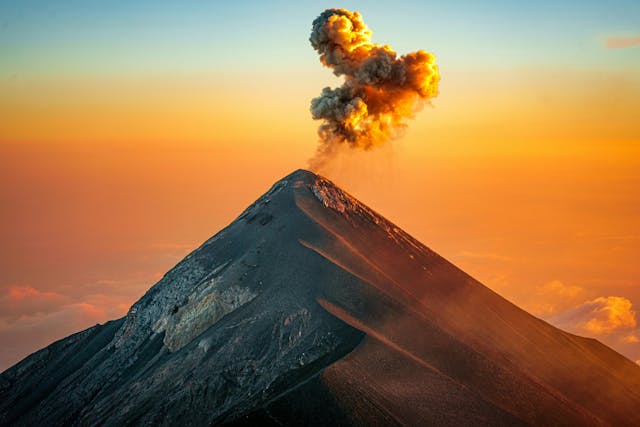 Volcano at Sunset